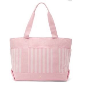 Victoria's Secret Light Pink Striped Tote